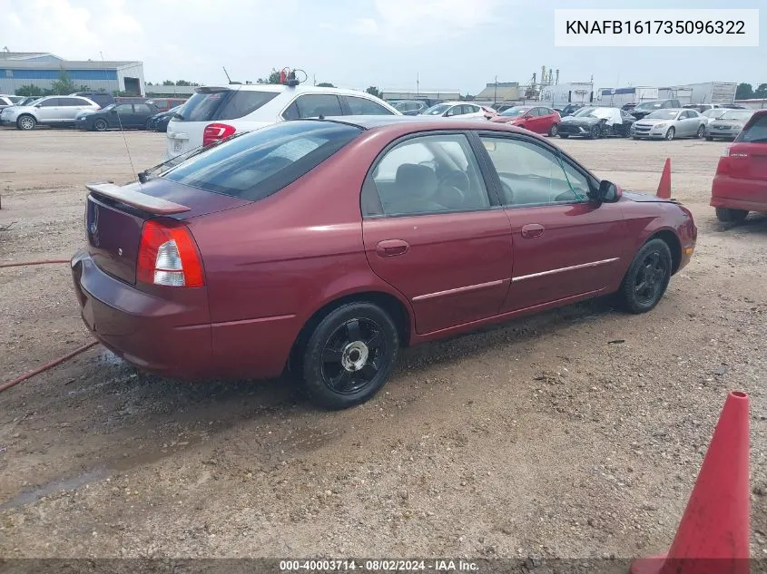 KNAFB161735096322 2003 Kia Spectra Gs/Gsx