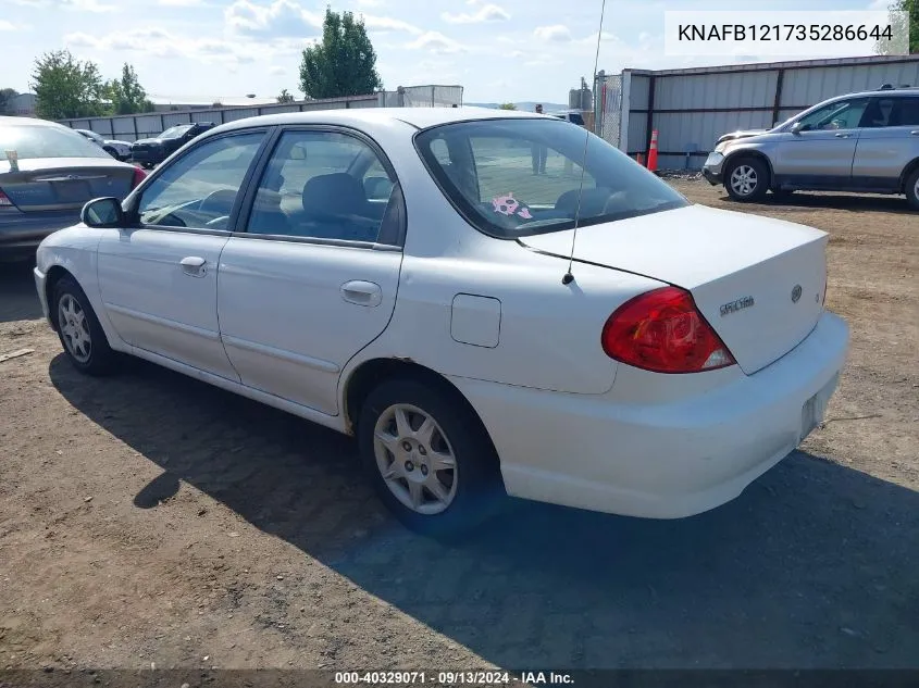 2003 Kia Spectra Ls VIN: KNAFB121735286644 Lot: 40329071