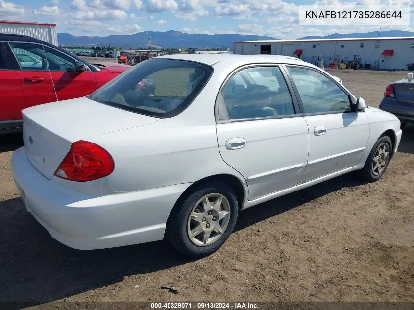 2003 Kia Spectra Ls VIN: KNAFB121735286644 Lot: 40329071