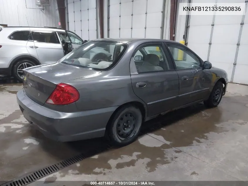 2003 Kia Spectra Ls VIN: KNAFB121335290836 Lot: 40714657