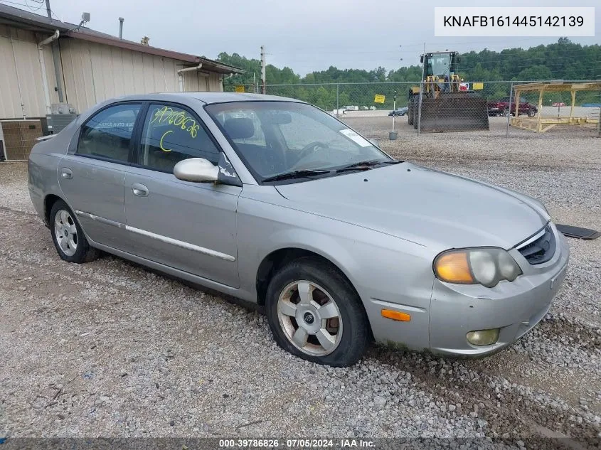 2004 Kia Spectra Gs/Gsx VIN: KNAFB161445142139 Lot: 39786826