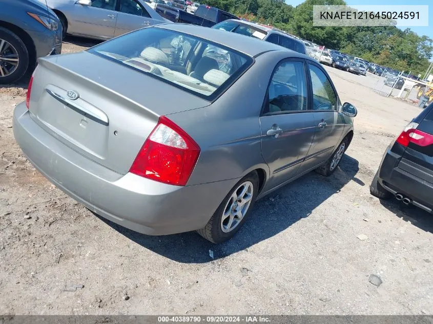 2004 Kia Spectra Ex/Lx VIN: KNAFE121645024591 Lot: 40389790