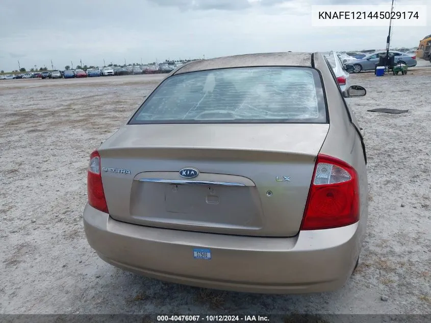 2004 Kia Spectra Lx/Ex VIN: KNAFE121445029174 Lot: 40476067