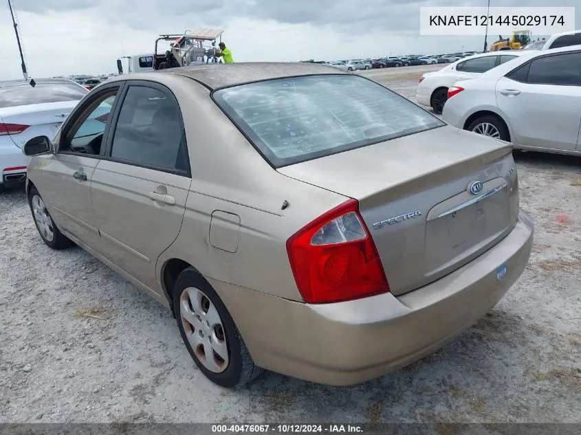 2004 Kia Spectra Lx/Ex VIN: KNAFE121445029174 Lot: 40476067