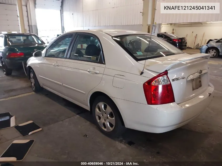 2004 Kia Spectra Ex/Lx VIN: KNAFE121245041341 Lot: 40659046