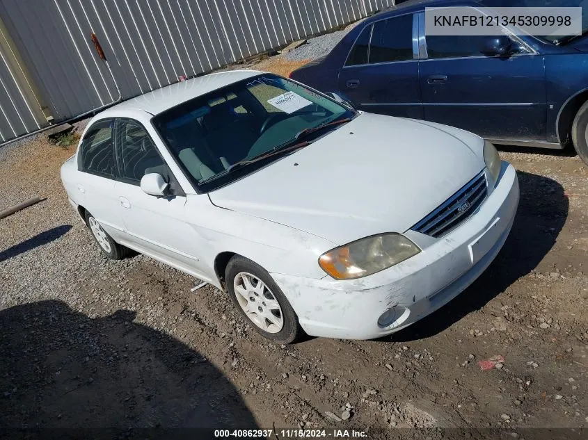 2004 Kia Spectra Ls VIN: KNAFB121345309998 Lot: 40862937