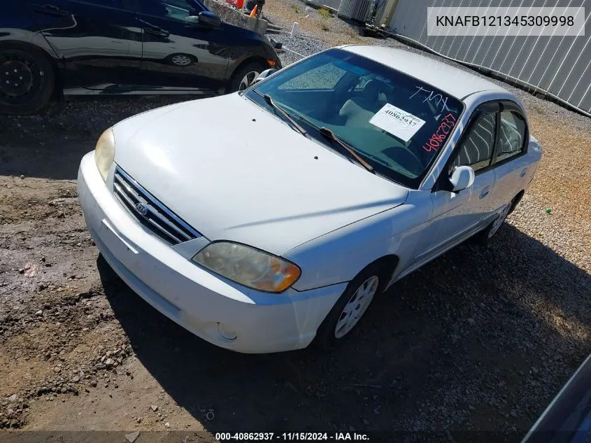 2004 Kia Spectra Ls VIN: KNAFB121345309998 Lot: 40862937