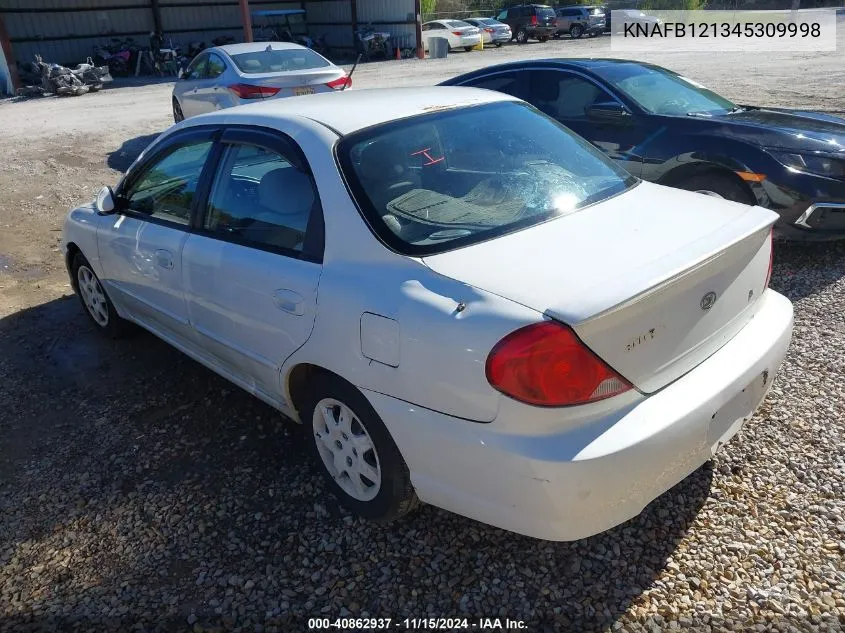 2004 Kia Spectra Ls VIN: KNAFB121345309998 Lot: 40862937