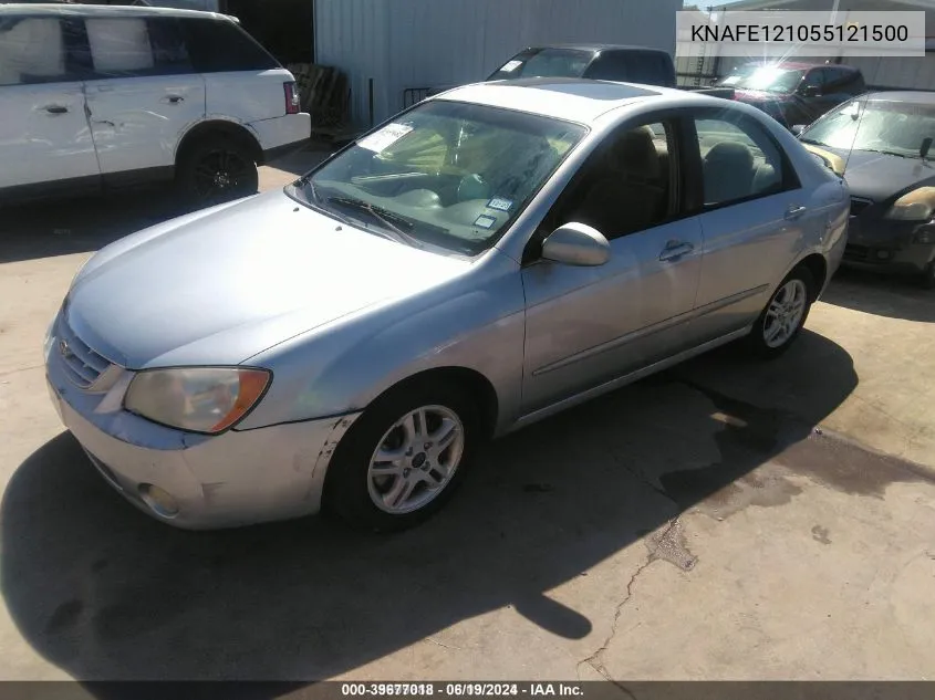 2005 Kia Spectra Ex/Lx/Sx VIN: KNAFE121055121500 Lot: 39677018