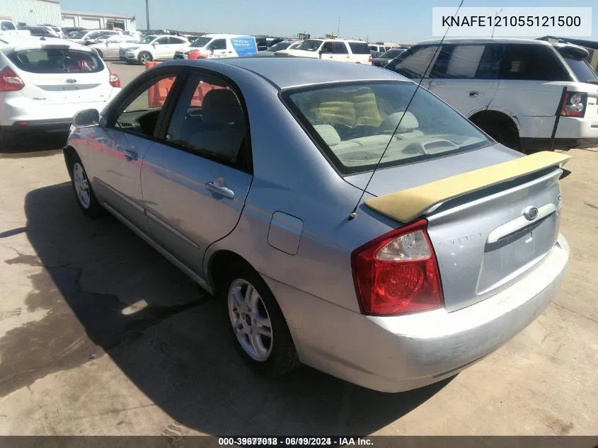 2005 Kia Spectra Ex/Lx/Sx VIN: KNAFE121055121500 Lot: 39677018