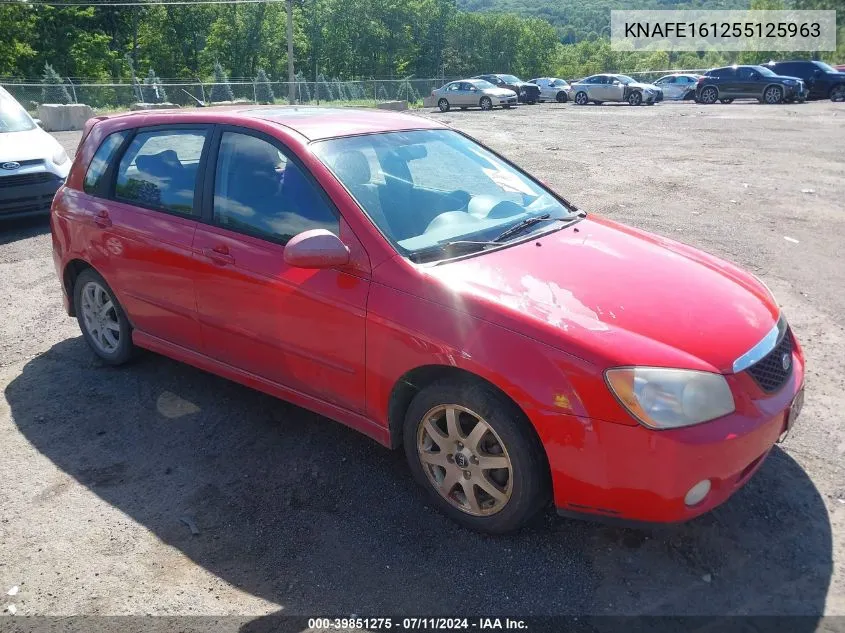 2005 Kia Spectra5 VIN: KNAFE161255125963 Lot: 39851275