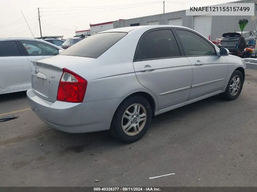 2005 Kia Spectra Ex/Lx/Sx VIN: KNAFE121155157499 Lot: 40326377