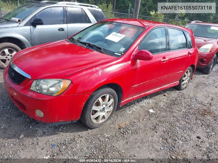 2005 Kia Spectra5 VIN: KNAFE161055073118 Lot: 40363432