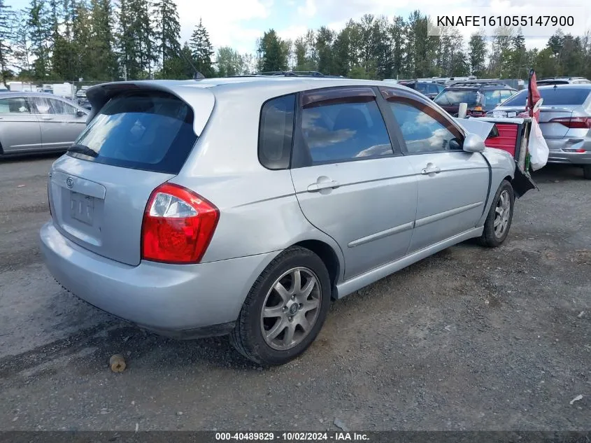 2005 Kia Spectra5 VIN: KNAFE161055147900 Lot: 40489829