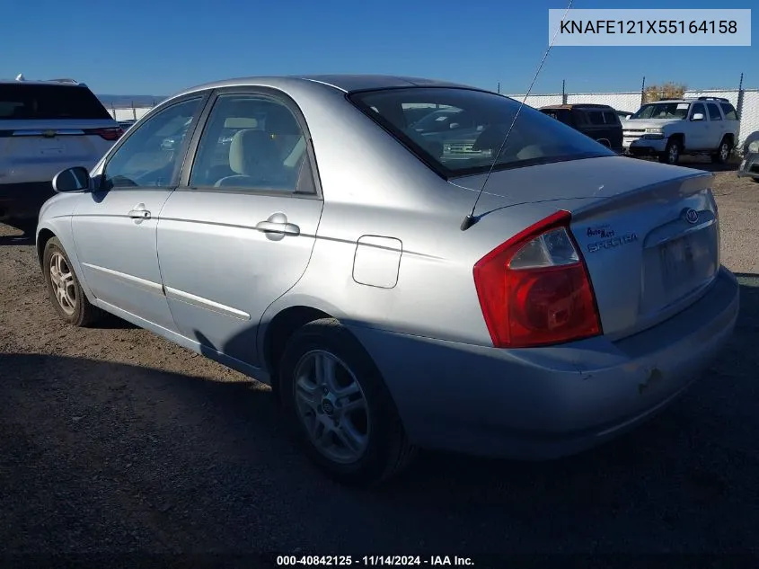 2005 Kia Spectra Ex/Lx/Sx VIN: KNAFE121X55164158 Lot: 40842125