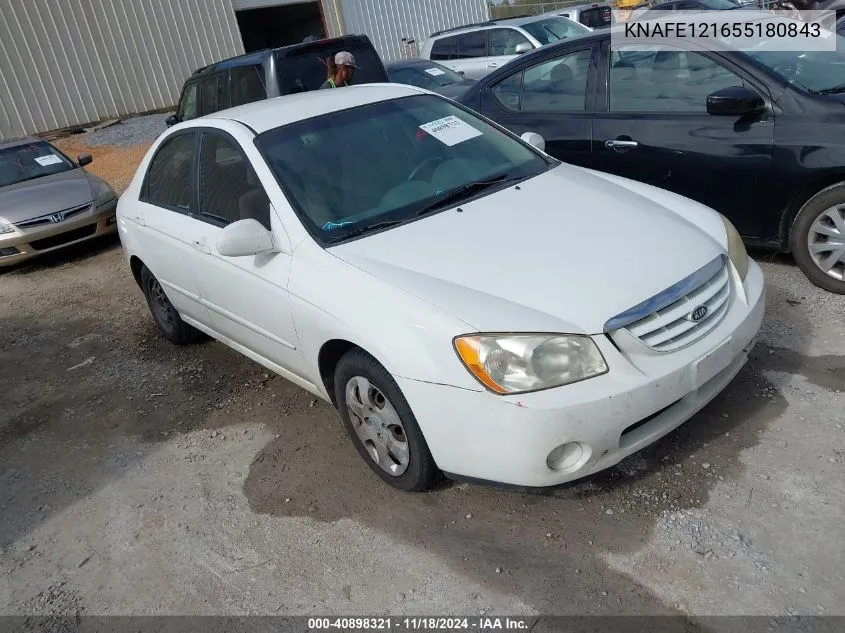 2005 Kia Spectra Ex/Lx/Sx VIN: KNAFE121655180843 Lot: 40898321