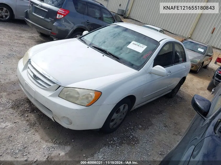 2005 Kia Spectra Ex/Lx/Sx VIN: KNAFE121655180843 Lot: 40898321