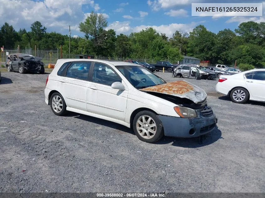 2006 Kia Spectra5 VIN: KNAFE161265325324 Lot: 39588002