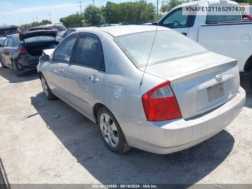 2006 Kia Spectra Ex/Lx/Sx VIN: KNAFE121165297439 Lot: 40120550