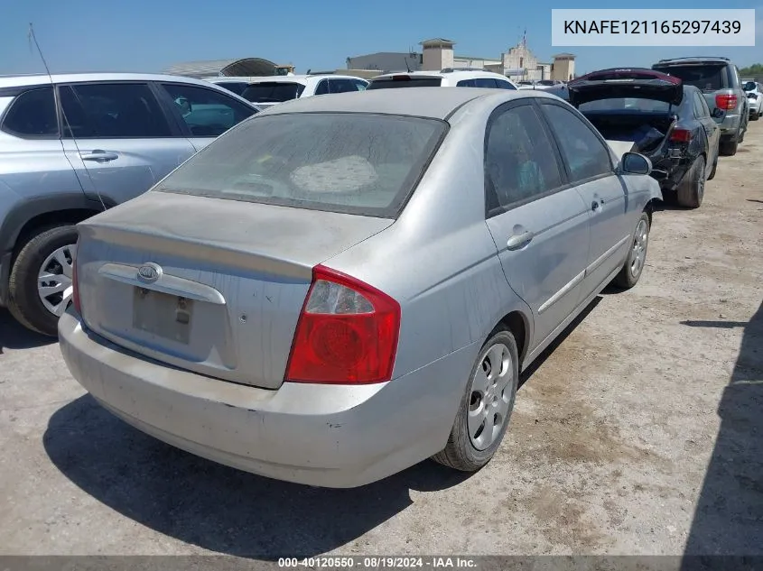 2006 Kia Spectra Ex/Lx/Sx VIN: KNAFE121165297439 Lot: 40120550