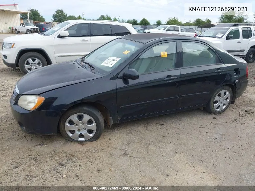 2006 Kia Spectra Ex/Lx/Sx VIN: KNAFE121265291021 Lot: 40272469