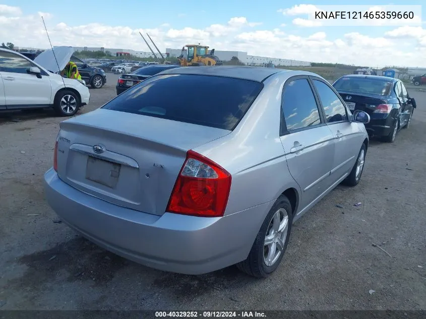 2006 Kia Spectra Ex/Lx/Sx VIN: KNAFE121465359660 Lot: 40329252