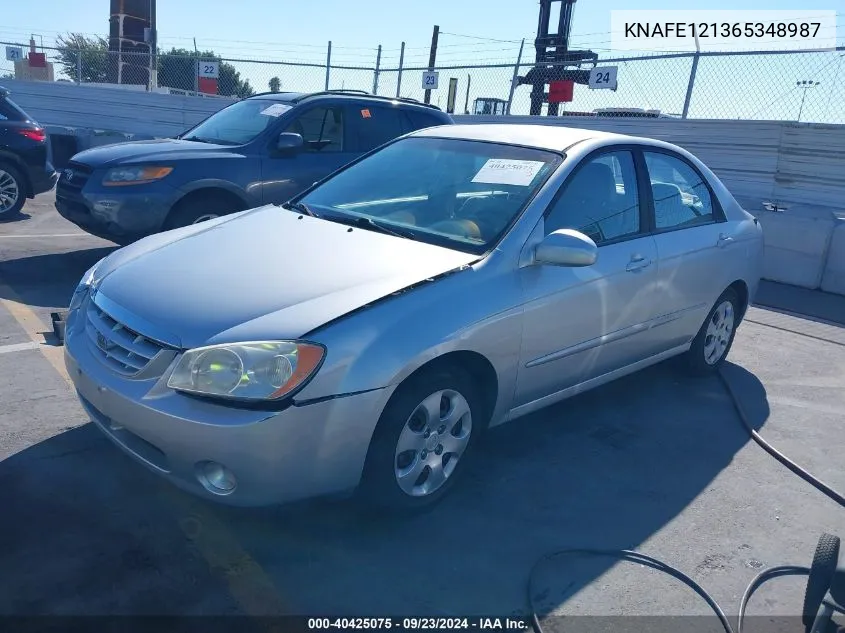 2006 Kia Spectra Ex/Lx/Sx VIN: KNAFE121365348987 Lot: 40425075