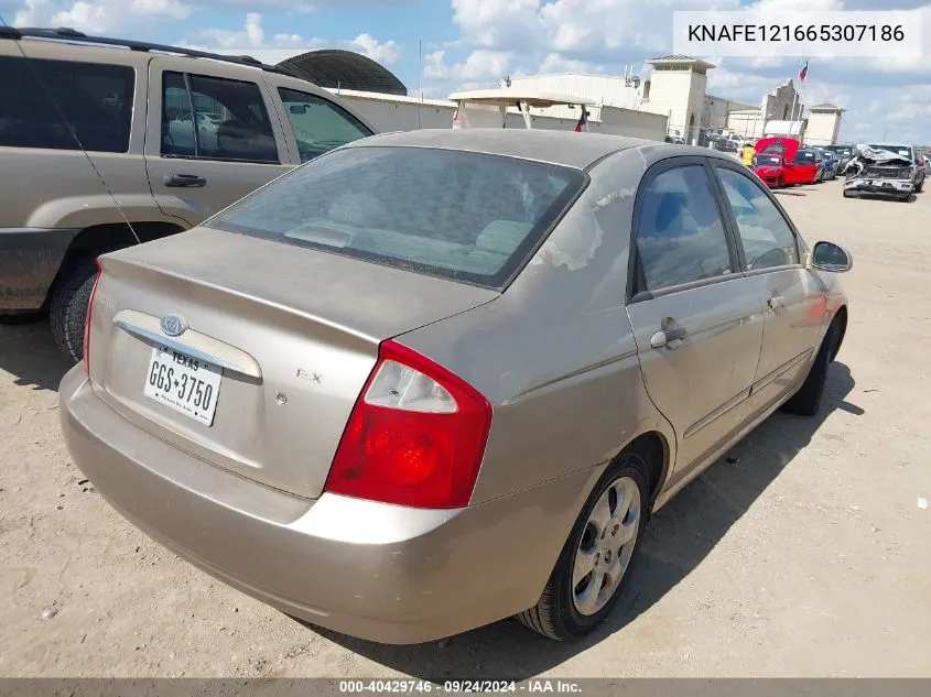 2006 Kia Spectra Ex/Lx/Sx VIN: KNAFE121665307186 Lot: 40429746