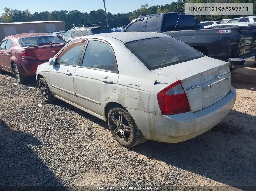 2006 Kia Spectra Ex/Lx/Sx VIN: KNAFE121965297611 Lot: 40514358