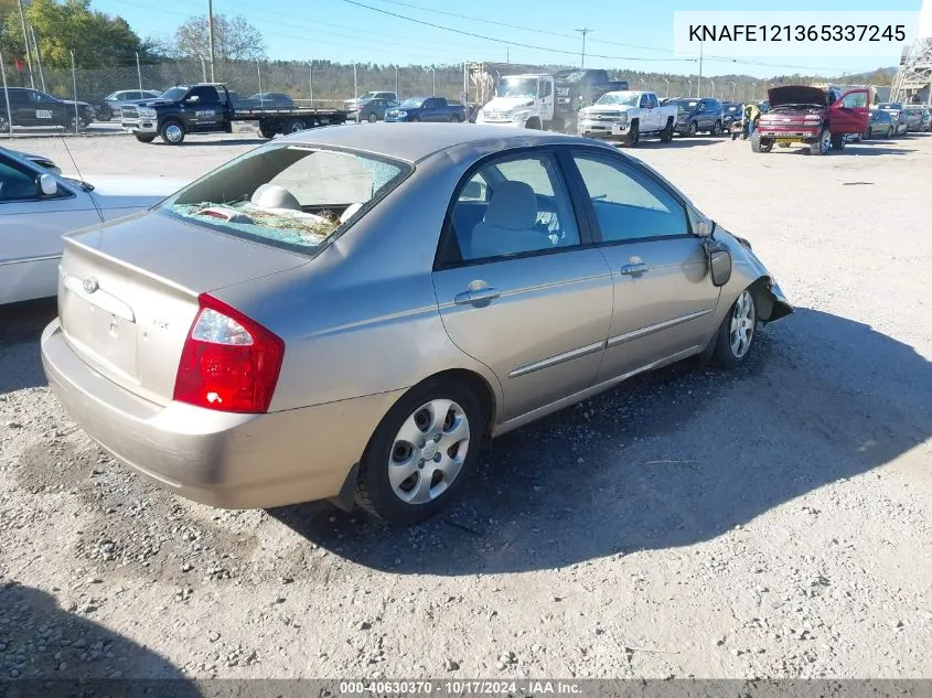 2006 Kia Spectra Ex/Lx/Sx VIN: KNAFE121365337245 Lot: 40630370