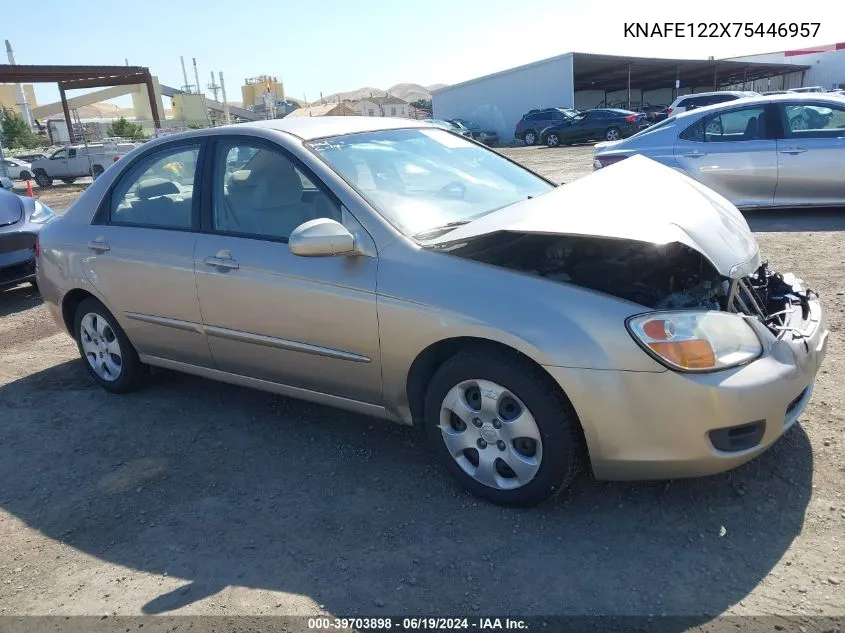 2007 Kia Spectra Ex VIN: KNAFE122X75446957 Lot: 39703898