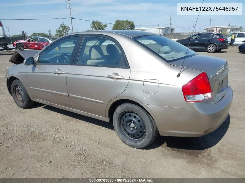 2007 Kia Spectra Ex VIN: KNAFE122X75446957 Lot: 39703898