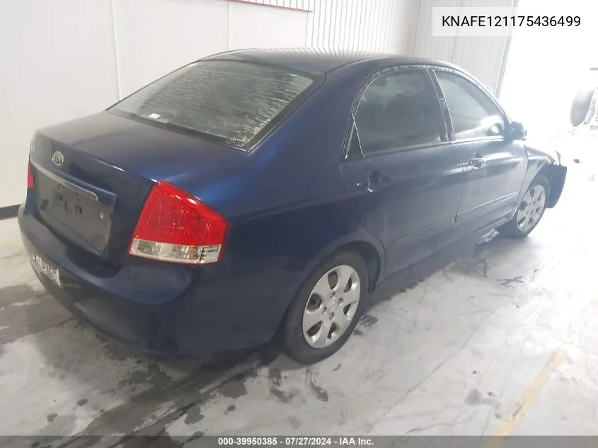 2007 Kia Spectra Ex VIN: KNAFE121175436499 Lot: 39950385