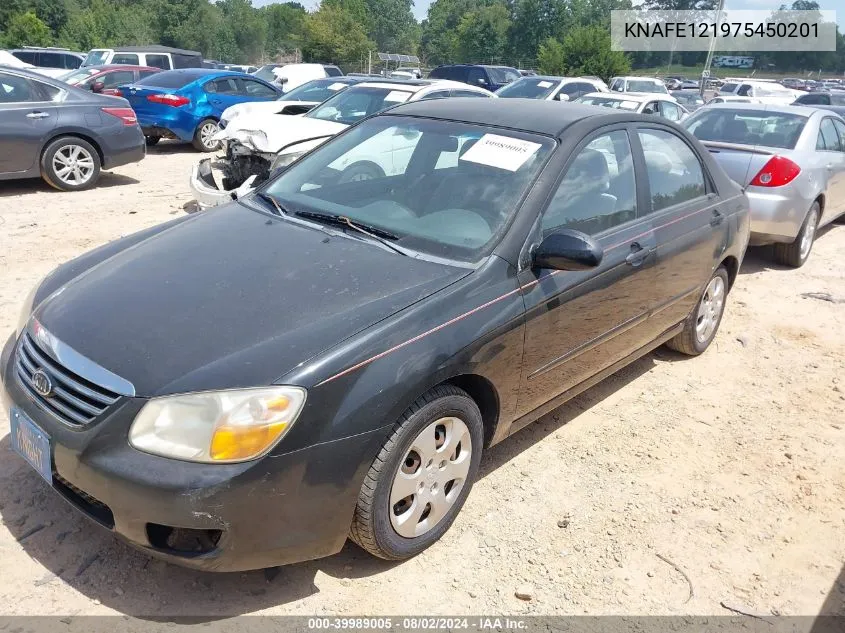 2007 Kia Spectra Ex VIN: KNAFE121975450201 Lot: 39989005