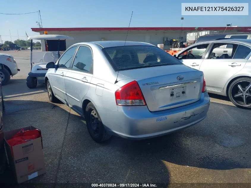 2007 Kia Spectra Ex VIN: KNAFE121X75426327 Lot: 40370824