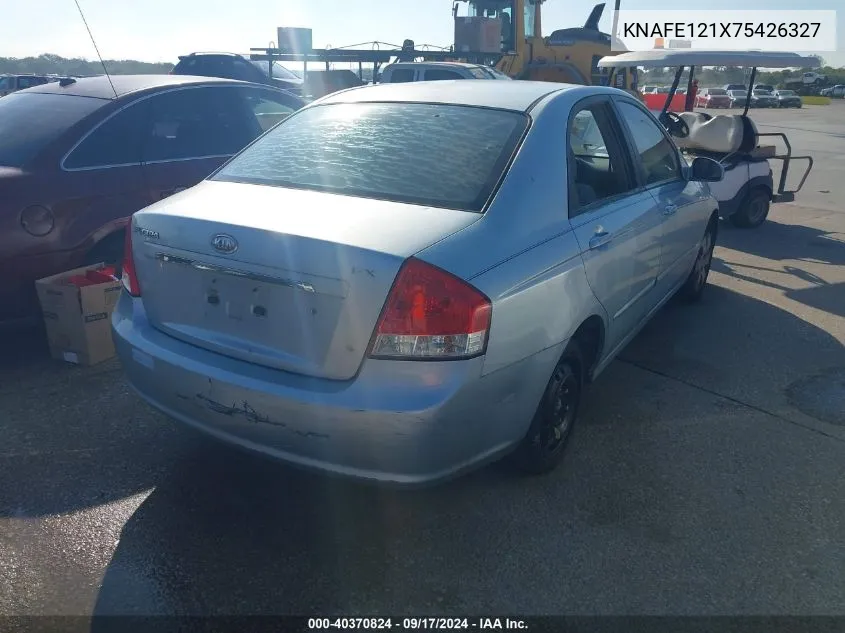 2007 Kia Spectra Ex VIN: KNAFE121X75426327 Lot: 40370824