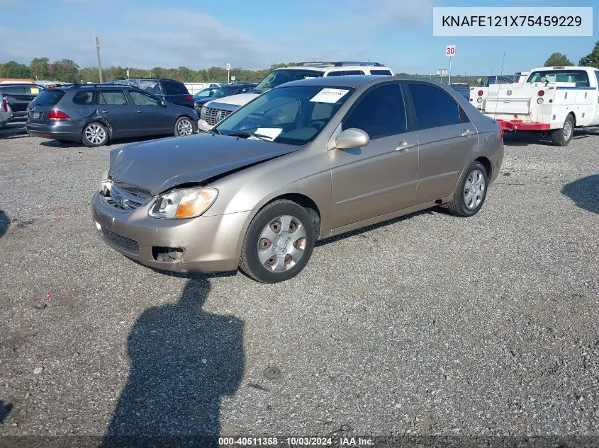 2007 Kia Spectra Ex VIN: KNAFE121X75459229 Lot: 40511358