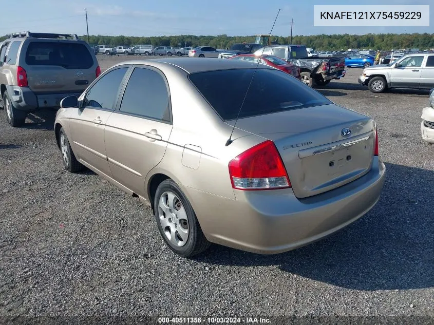 2007 Kia Spectra Ex VIN: KNAFE121X75459229 Lot: 40511358