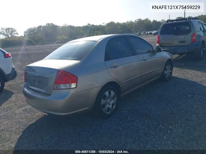 2007 Kia Spectra Ex VIN: KNAFE121X75459229 Lot: 40511358