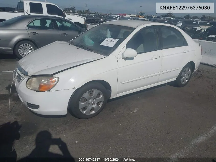 2007 Kia Spectra Ex VIN: KNAFE122975376030 Lot: 40742397