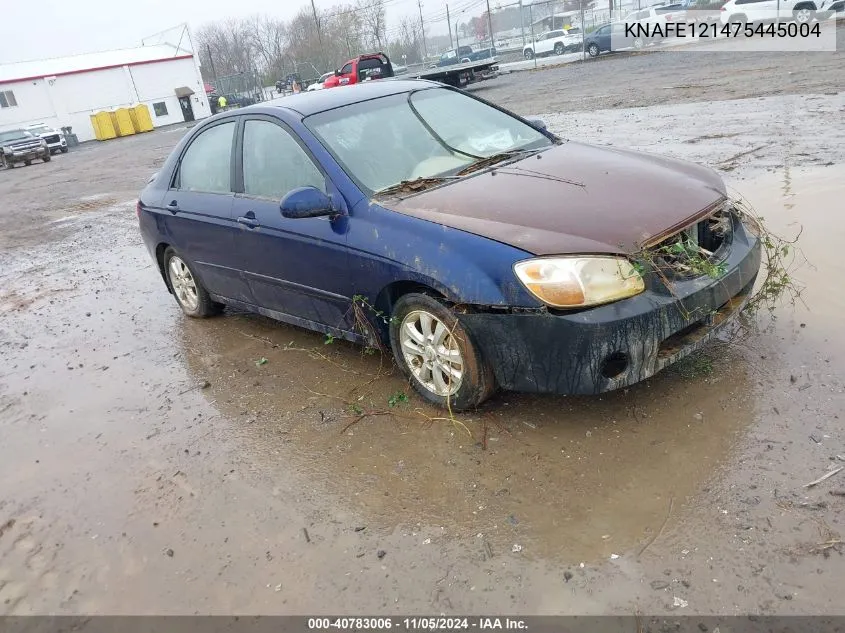 2007 Kia Spectra Ex VIN: KNAFE121475445004 Lot: 40783006