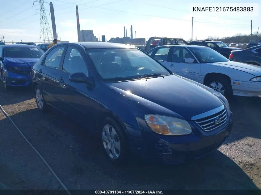 2007 Kia Spectra Ex VIN: KNAFE121675483883 Lot: 40791184