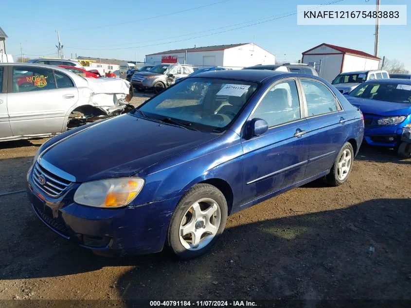 2007 Kia Spectra Ex VIN: KNAFE121675483883 Lot: 40791184