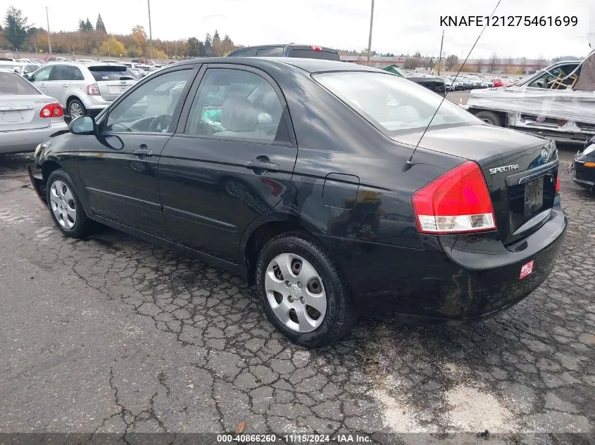 2007 Kia Spectra Ex VIN: KNAFE121275461699 Lot: 40866260