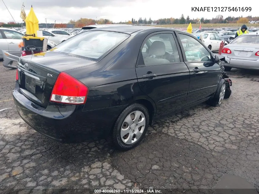 2007 Kia Spectra Ex VIN: KNAFE121275461699 Lot: 40866260