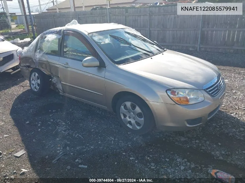 2008 Kia Spectra Ex VIN: KNAFE122085579941 Lot: 39744504