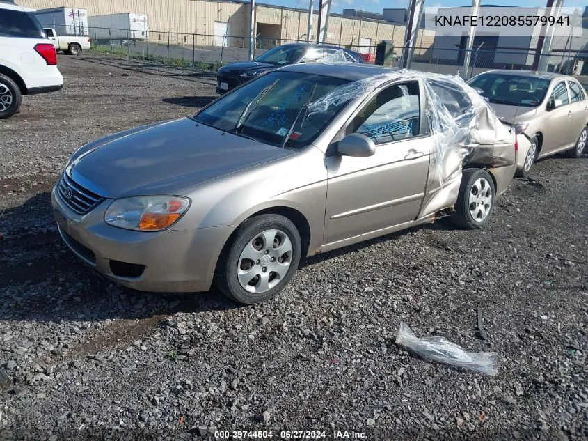 2008 Kia Spectra Ex VIN: KNAFE122085579941 Lot: 39744504