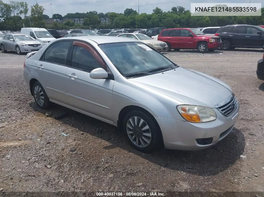 2008 Kia Spectra Ex VIN: KNAFE121485533598 Lot: 40037156