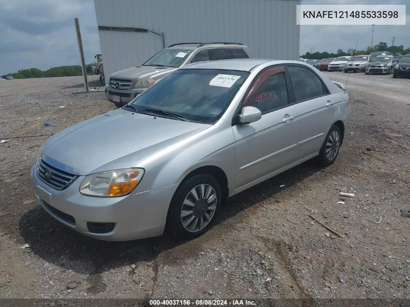 2008 Kia Spectra Ex VIN: KNAFE121485533598 Lot: 40037156