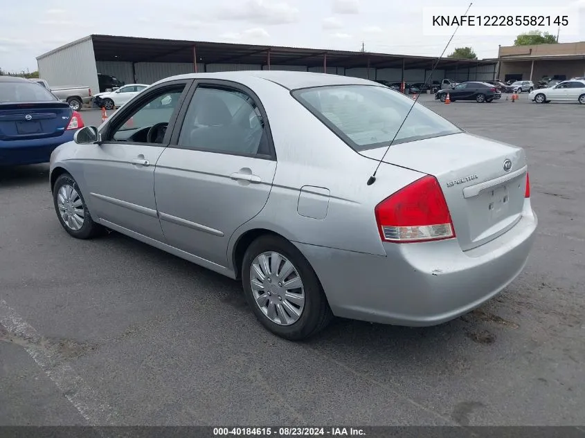 2008 Kia Spectra Ex VIN: KNAFE122285582145 Lot: 40184615